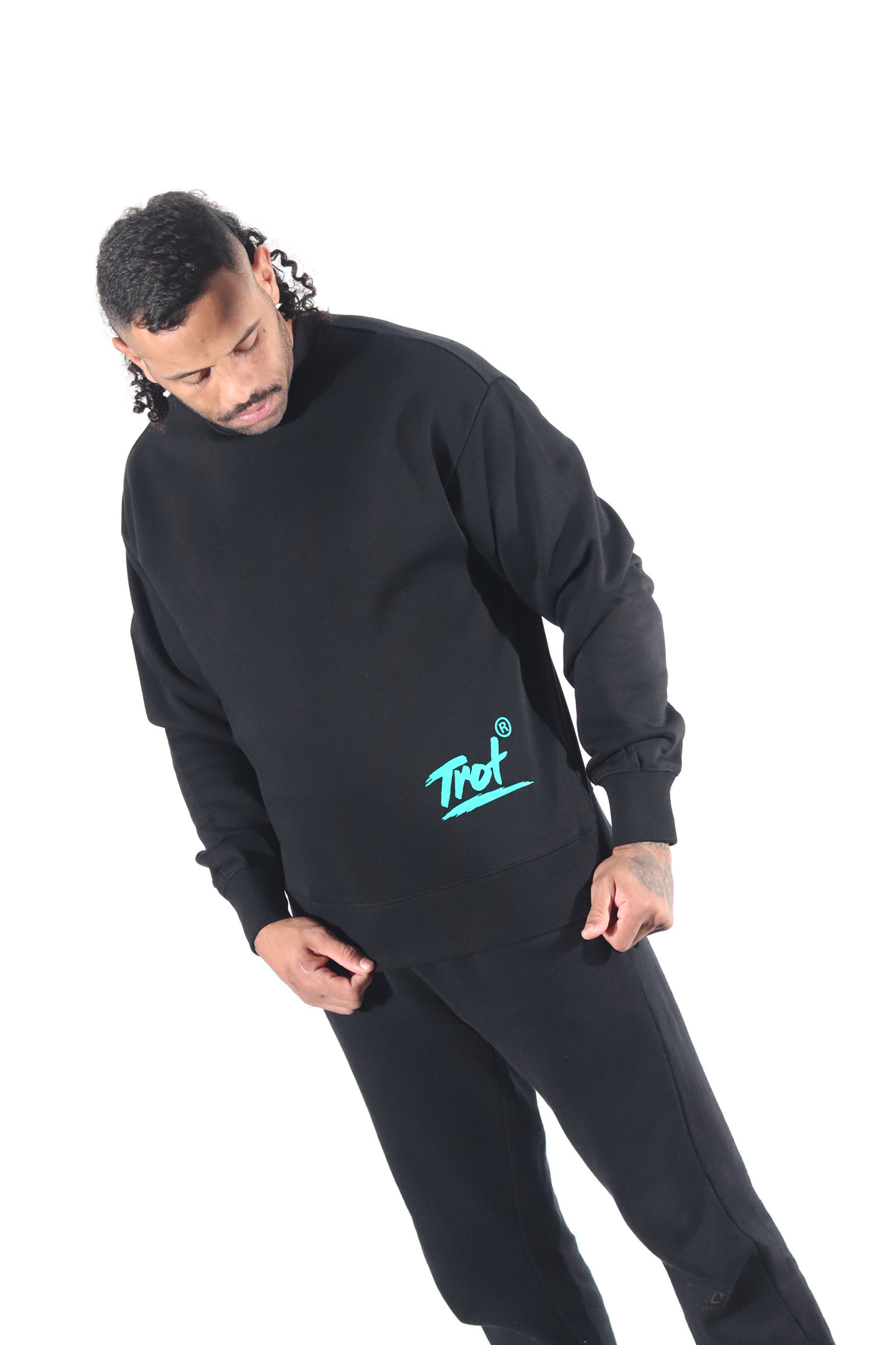 Trot Teal Crew (Black)